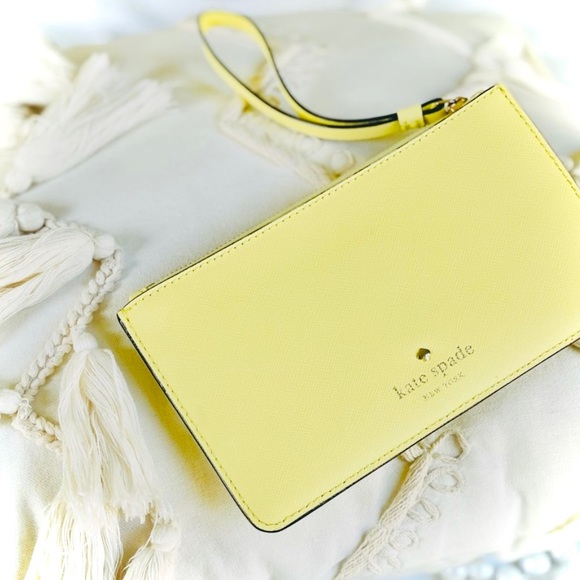 kate spade | Accessories | Kate Spade Os Canary Lemon Yellow Leather ...